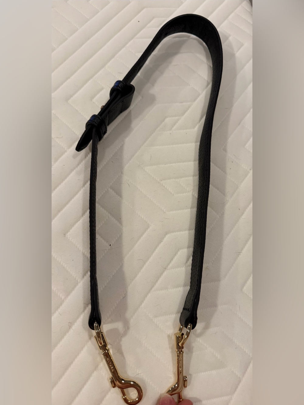 Cuyana Black Pebbled Leather Adjustable Shoulder Strap Gold Hardware EUC